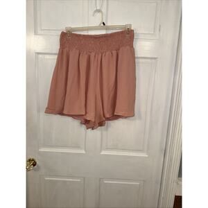 White Birch Casual Summer High Waisted Wide Leg Shorts Light Pink Size 1X